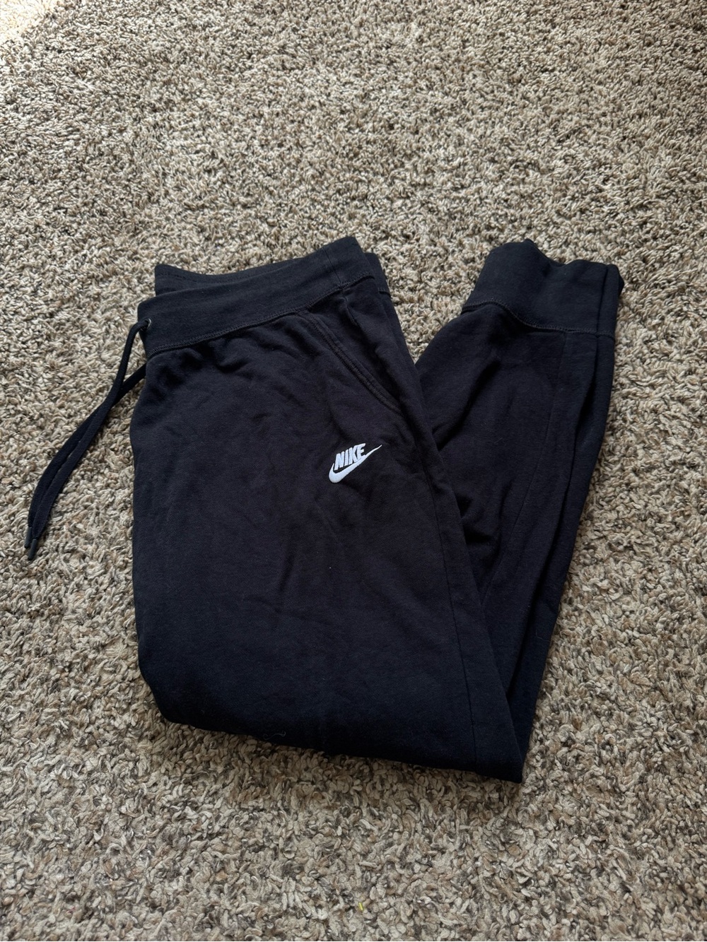 Nike Black Men's Joggers with White Swoosh